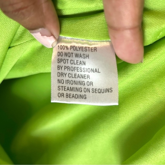 IEENA for Mac Duggal Cutout Strappy Back Column Dress Sz 8 Green Maxi Gown - Picture 14 of 15